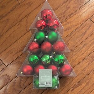 Festive Red and Green Shatterproof Ornaments
